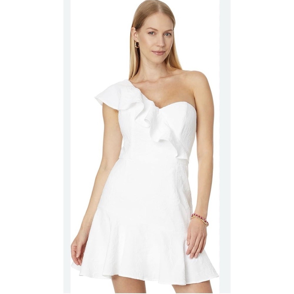 Lilly Pulitzer Arlana One Shoulder Romper Women's Size 8 White Dress Resort